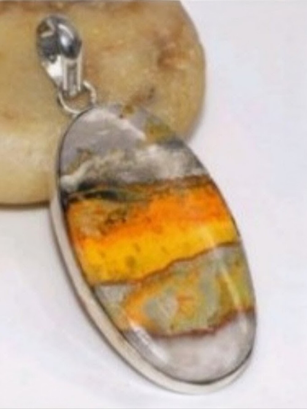 Bumblebee Jasper Gemstone Jewelry 925 Sterling Silver Handmade Pendant Necklace